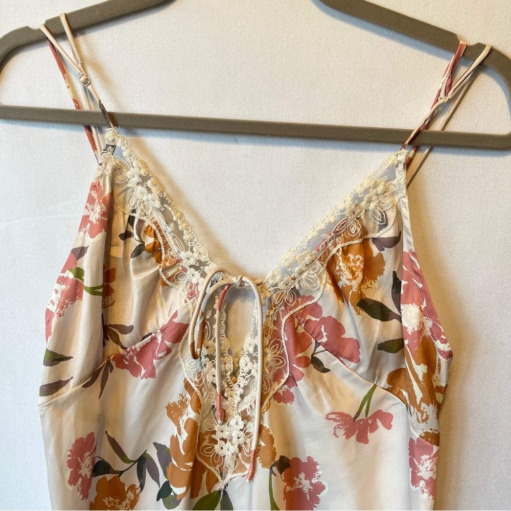 Free People Someone Like You midi slip dress S Ivory floral NWT Spaghetti strap - Picture 4 of 10
